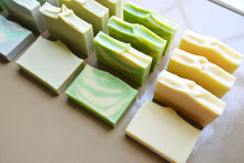 Load image into Gallery viewer, Mix of green, grey &amp; beige Souvenir Soaps + 24 pcs
