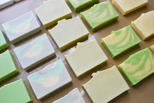 Load image into Gallery viewer, Mix of green, grey &amp; beige Souvenir Soaps + 24 pcs
